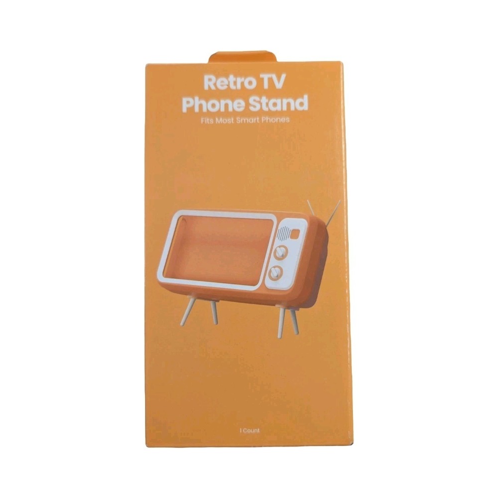 Oo8-N Retro TV Phone Stand - Orange: Desk Holder for Mobile Devices